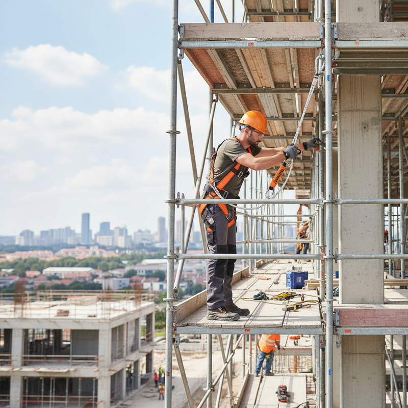 Light Gray Professional Scaffolders Work Platform Fall Arrest Kit - Heavy Duty Safety Gear