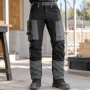 EN 14404 Stretch Work Trousers, Tool Pockets - Steel Grey/Black (view 2)