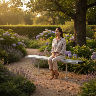 Premium Heavy Duty Outdoor Backless Bench for Public Spaces
