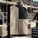 Two-Layer Pile Work Vest with Brushed Lining - Light Sand/Black