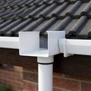 Aluminium Box Gutter Outlet 76mm Dia – 135 x 100mm — RAL 9016 (in use)
