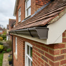 Moulded Ogee Gutter Right Hand Stop End 125 x 100mm — RAL 7022 (in use)