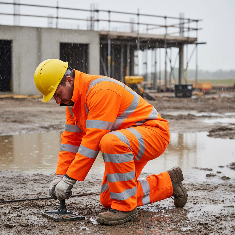 Dark Gray High-Visibility Foul Weather Overtrousers - Orange for Ultimate Protection