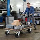 Dim Gray Pressed Steel Swivel Castors with Brake and Black Rubber on Polypropylene Wheel - 80mm-150mm