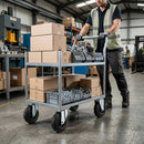 150mm Pressed Steel Swivel Castor with Black Rubber on Polypropylene Wheel - 130kg Load Capacity