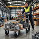 150mm Pressed Steel Swivel Castor with Black Rubber on Polypropylene Wheel - 130kg Load Capacity