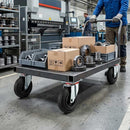150mm Pressed Steel Swivel Castor with Black Rubber on Polypropylene Wheel - 130kg Load Capacity