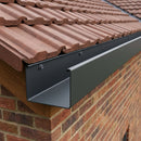 Aluminium Box Gutter Sample — 150mm Profile — RAL 7021 (in use)