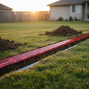 Dark Olive Green High-Performance Detectable Underground Tape for Sewer Pipes - 150mm x 100m