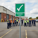Light Slate Gray Premium Fire Safety Signs - Assembly Point with Tick for Emergencies