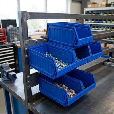 336 x 160 x 130mm Stackable Parts Storage Bins – Pack of 5