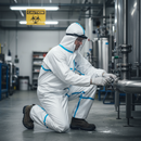 Dark Slate Gray Professional Disposable Hooded Coverall with Attached Socks - White