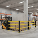 Rosy Brown Premium Impact Protection Railing System Hybrid - Corner Post