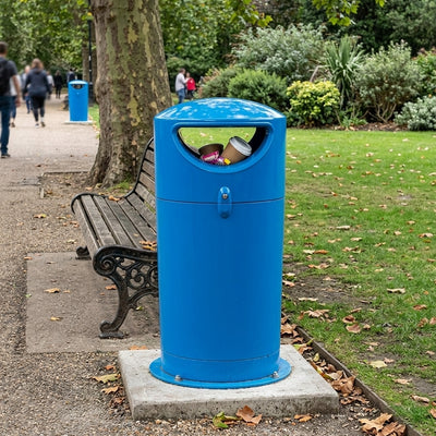 100 Litre Hooded Litter Bin with Double-Skin Hood, 470mm Footprint
