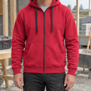 Full Zip Work Hoodie with Kangaroo Pocket - Chili Red