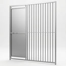 Vertical Railed Dog Pen Front with Gate (view 2)