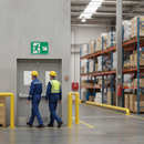 Rosy Brown Premium Fire Safety Signs - Running Man Down Right Arrow Directional Exit Sign