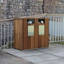 Double Hardwood Waste Bin – 196L with Dual Lockable Doors