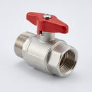 3/4" BSP Male x Female Nickel Plated Brass Ball Valve, 69mm (view 2)