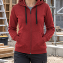 Women's Zip Front Hooded Sweatshirt - Chili Red