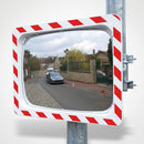 800 x 600mm P.A.S Traffic Mirror Red & White Frame