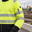 Hi-Vis Class 2 Crew Neck Sweatshirt - Yellow/Black (view 2)