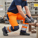 Rosy Brown High-Performance Two Tone Hi-Vis Trousers - Orange and Navy