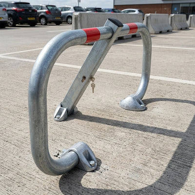 50mm Galvanised Steel Parking Barrier with Cast Feet
