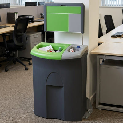 110 Litre Twin Compartment Recycling Bin with Open Apertures