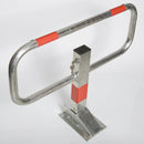 Drop down parking post 68mm galvanised with reflective bands (view 2)