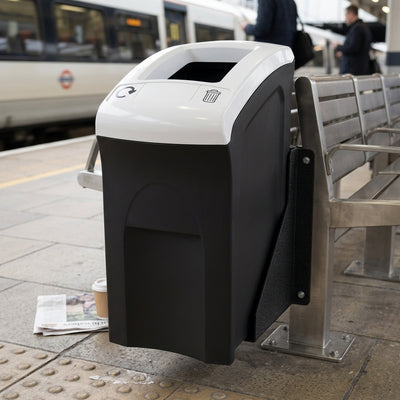 55-litre open-top recycling bin, compact MDPE