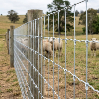 Hinge Joint Wire Fencing 100m Roll, Galvanised 8/80/15