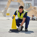 Gray 500mm 2-Piece Premium "No Waiting" Traffic Cone