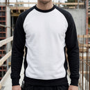 Two-Tone Crew Neck Work Sweatshirt - White/Black