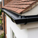 Half Round Aluminium Gutter Jointer 125mm Marine Grade — RAL 9005 (in use)