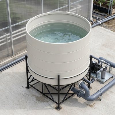 10,000 Litre Cone Tank, 30° Angle, Open Top, UV Polyethylene
