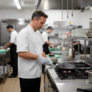 Dark Gray Premium Short Sleeve Chefs Jacket - White for Culinary Professionals