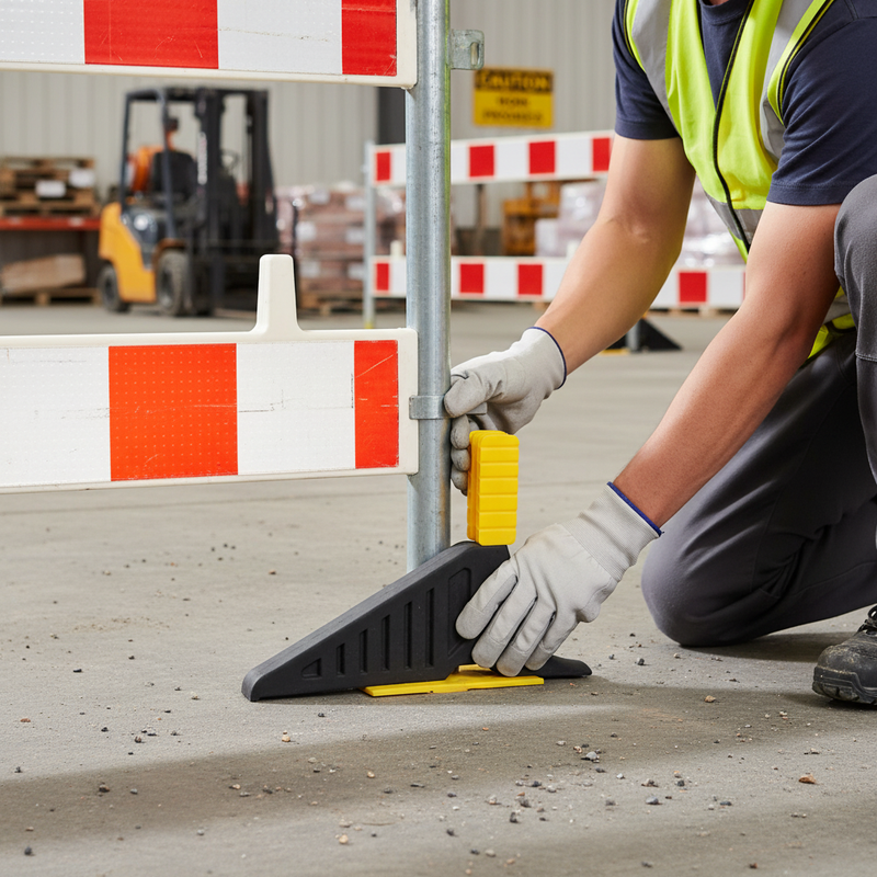 Dark Gray Premium Replacement Anti-Trip Barrier Feet for Safety Solutions