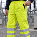 Flame Retardant Waterproof Hi-Vis Trousers - Class 2 - Yellow/Navy