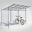 Aluminium 5-Space Open Cycle Shelter with Polycarbonate Roof (view 2)