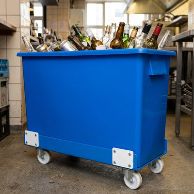 165 Litre Slimline Wheeled Bottle Bin with Castors