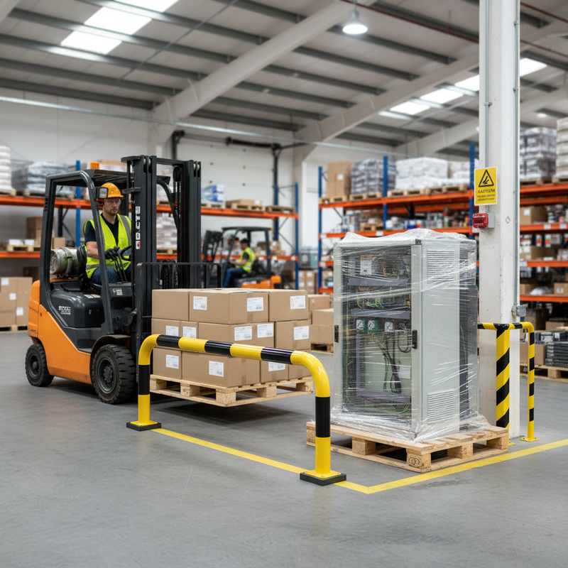 Light Slate Gray Heavy Duty FLEX Protection Guard - 640mm Height with Shock Absorption