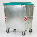 1100 litre galvanised steel wheeled container EN 840 (view 2)