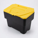 Black Polyethylene Grit Bin 115L with Yellow Hinged Lid (view 2)