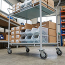 Large General Purpose Trolley with 2 Laminate Shelves, 100mm Castors
