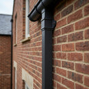 Traditional Aluminium Downpipe 72x72mm x 3m Eared Socket — RAL 7021 (in use)