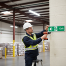 Dark Gray Premium Fire Safety Exit Left Arrow Sign for Emergency Evacuation