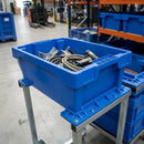 64 x 34L Euro Stack Nest Container Pallet Blue Polypropylene