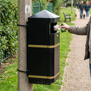 70 Litre Post Mountable Steel Litter Bin with Lockable Door