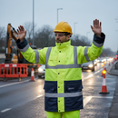 Dark Gray Premium Hi-Vis Two-Tone Fleece Lined Traffic Jacket with Concealed Hood